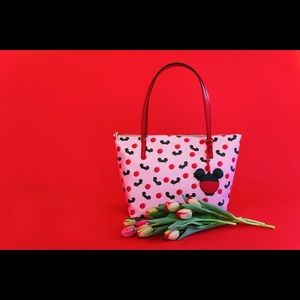 Kate Spade Disney Parks Collectible Pink Mickey Mouse Ears Tote Bag